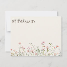 Eenvoudige Boho Wildflower Bruidsmeisje voorstel K Save The Date