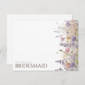 Eenvoudige Boho Wildflower Bruidsmeisje voorstel K Save The Date (Voorkant / Achterkant)