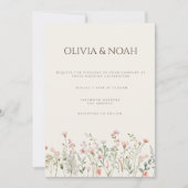 Eenvoudige Boho Wildflower bruiloft uitnodiging Ka (Voorkant)