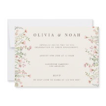 Eenvoudige Boho Wildflower Engagement Party Uitnod