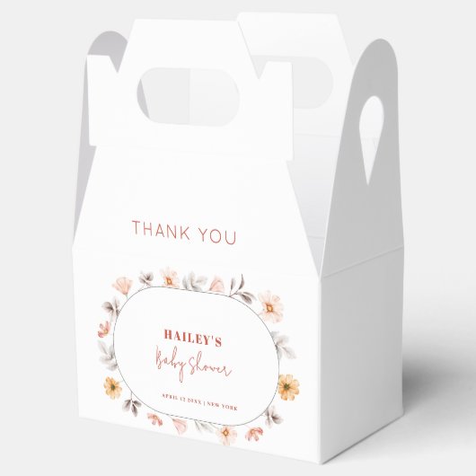 Eenvoudige Boho Wildflower Lijst Baby shower Bedankdoosjes (Geopend)