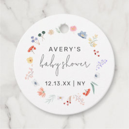 Eenvoudige Boho Wildflower Lijst Baby shower Bedankjes Labels
