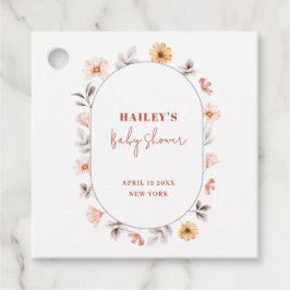 Eenvoudige Boho Wildflower Lijst Baby shower Bedankjes Labels