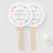 Eenvoudige Boho Wildflower Lijst Baby shower Handwaaier (Voorkant en achterkant)