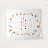 Eenvoudige Boho Wildflower Lijst Welkom Baby showe Wandkleed (Voorkant (horizontaal))