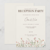 Eenvoudige Boho Wildflower Receptie Uitnodiging Ka (Voorkant / Achterkant)