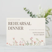 Eenvoudige Boho Wildflower repetitie diner uitnodi Bedankkaart (Staand voorkant)