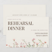 Eenvoudige Boho Wildflower repetitie diner uitnodi Bedankkaart (Voorkant / Achterkant)