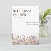 Eenvoudige Boho Wildflower repetitie diner uitnodi Kaart (Staand voorkant)