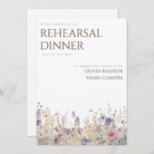 Eenvoudige Boho Wildflower repetitie diner uitnodi Kaart (Voorkant / Achterkant)