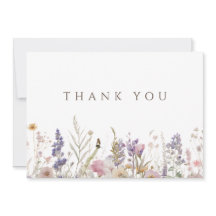 Eenvoudige Boho Wildflower White bedankje