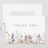 Eenvoudige Boho Wildflower White bedankje Bedankkaart (Voorkant / Achterkant)