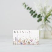 Eenvoudige Boho Wildflower White Details Informatiekaartje (Staand voorkant)