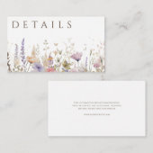 Eenvoudige Boho Wildflower White Details Informatiekaartje (Voorkant / Achterkant)