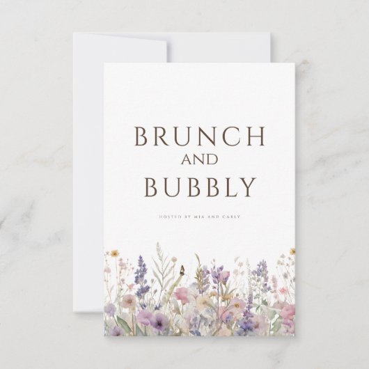 Eenvoudige Boho Wildflower Wit Vrijgezellenfeest K Kaart (Voorkant)