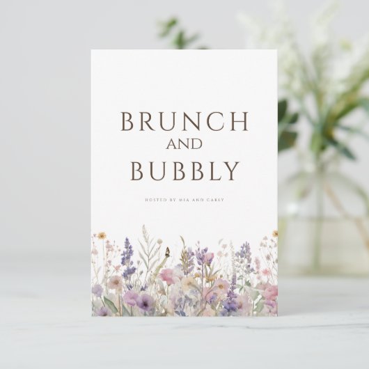 Eenvoudige Boho Wildflower Wit Vrijgezellenfeest K Kaart (Staand voorkant)