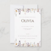 Eenvoudige Boho Wildflower Wit Vrijgezellenfeest K Kaart (Achterkant)