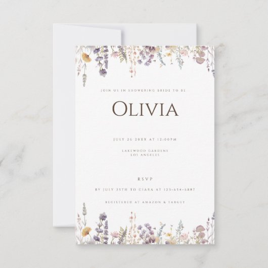 Eenvoudige Boho Wildflower Wit Vrijgezellenfeest K Kaart (Achterkant)