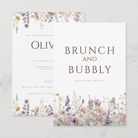 Eenvoudige Boho Wildflower Wit Vrijgezellenfeest K Kaart (Voorkant / Achterkant)