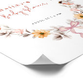 Eenvoudige Boho Wildflower Wreath Welkom Baby show Poster (Hoek)