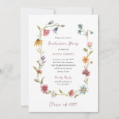 Eenvoudige Boho Wildflowers Krans | afstudeerfeest Kaart (Voorkant)
