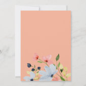 Eenvoudige Boho Zwart en Roze Bloemen Bruiloft Kaart (Achterkant)