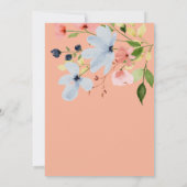 Eenvoudige Boho Zwart en Roze Bloemen Bruiloft Kaart (Achterkant)