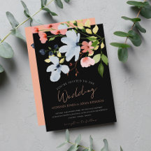 Eenvoudige Boho Zwart en Roze Bloemen Bruiloft