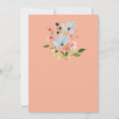 Eenvoudige Boho Zwart en Roze Bloemen Bruiloft Kaart (Achterkant)