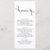 Eenvoudige Boho Zwart-wit Wedding Menu Kaarten (Voorkant)