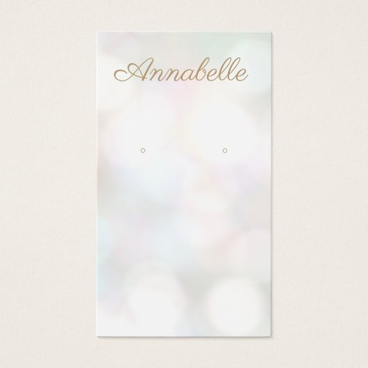 Eenvoudige Bokeh-juwelen-oorenkaart Visitekaartje (Voorkant)