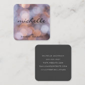 Eenvoudige Bokeh | Stylist | Fotografie | Mode Vierkante Visitekaartje (Voorkant / Achterkant)