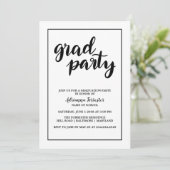 Eenvoudige Bold Afstudeerder Party Handgeschreven Kaart (Staand voorkant)