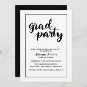 Eenvoudige Bold Afstudeerder Party Handgeschreven Kaart (Voorkant / Achterkant)