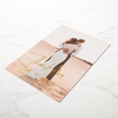 Eenvoudige Bold Date Foto Moderne bruiloft Dank u Folie Uitnodiging (Gedraaid)