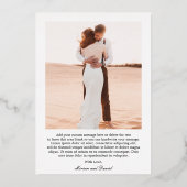 Eenvoudige Bold Date Foto Moderne bruiloft Dank u Folie Uitnodiging (Achterkant)