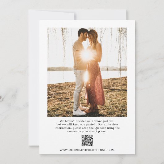 Eenvoudige Bold Date Foto Moderne bruiloft Save The Date (Achterkant)