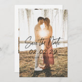 Eenvoudige Bold Date Foto Moderne bruiloft Save The Date (Voorkant / Achterkant)