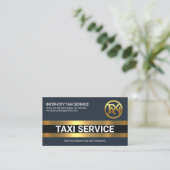 Eenvoudige 'Bold Gold Line'-laders Taxi Cab Driver Visitekaartje (Staand voorkant)