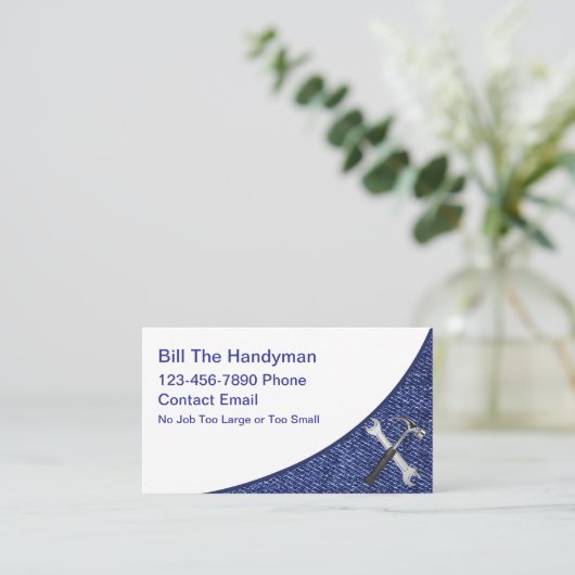 Eenvoudige Bold Handyman Visitekaartjes (Staand voorkant)