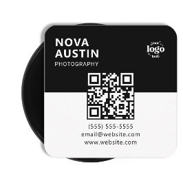 Eenvoudige Bold Minimal Company Logo Moderne QR-co Vierkante Visitekaartje