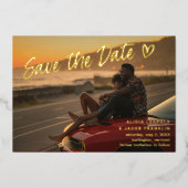 Eenvoudige Bold Modern Wedding Save the Date Folie Uitnodiging (Voorkant)