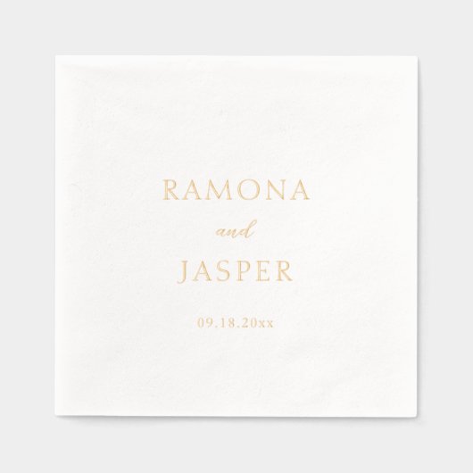 Eenvoudige Bold Moderne bruiloft Folie Servetten (Voorkant)