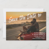 Eenvoudige Bold Typografie Hart Moderne bruiloft Save The Date (Voorkant)