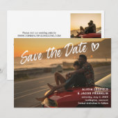 Eenvoudige Bold Typografie Hart Moderne bruiloft Save The Date (Voorkant / Achterkant)