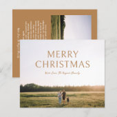 Eenvoudige Bold Typography Foto Moderne Kerst Kaar (Voorkant / Achterkant)