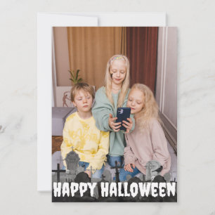 Eenvoudige Boo Fijne Halloween familie & vrienden  Feestdagenkaart