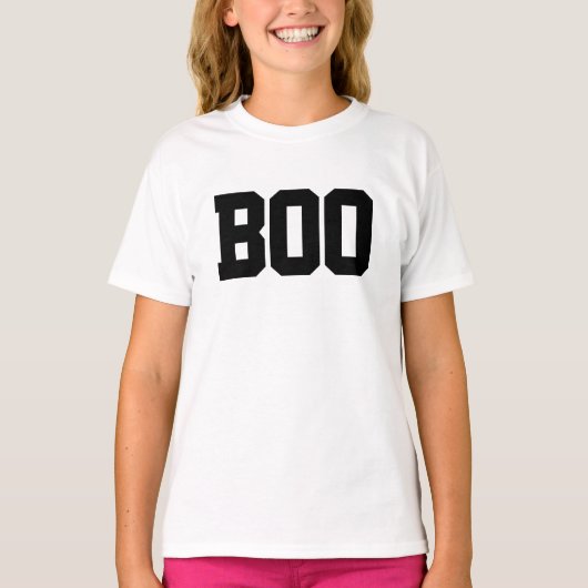 Eenvoudige "Boo" Halloween Trucker Hoed T-shirt (Voorkant)