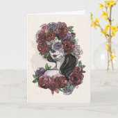 Eenvoudige Boo-tiful Dia de los Muertos Wenskaart Kaart (Gele Bloem)