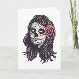 Eenvoudige Boo-tiful Dia de los Muertos Wenskaart Kaart